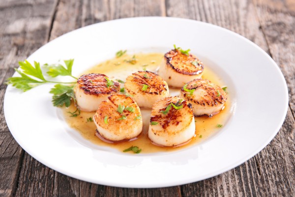 Kammmuschelfleisch "Scallops" ohne Rogen, 10-20, 20% Glasur